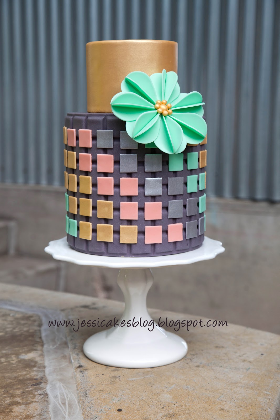 Modern geometric cake design